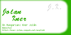 jolan kner business card