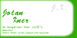 jolan kner business card